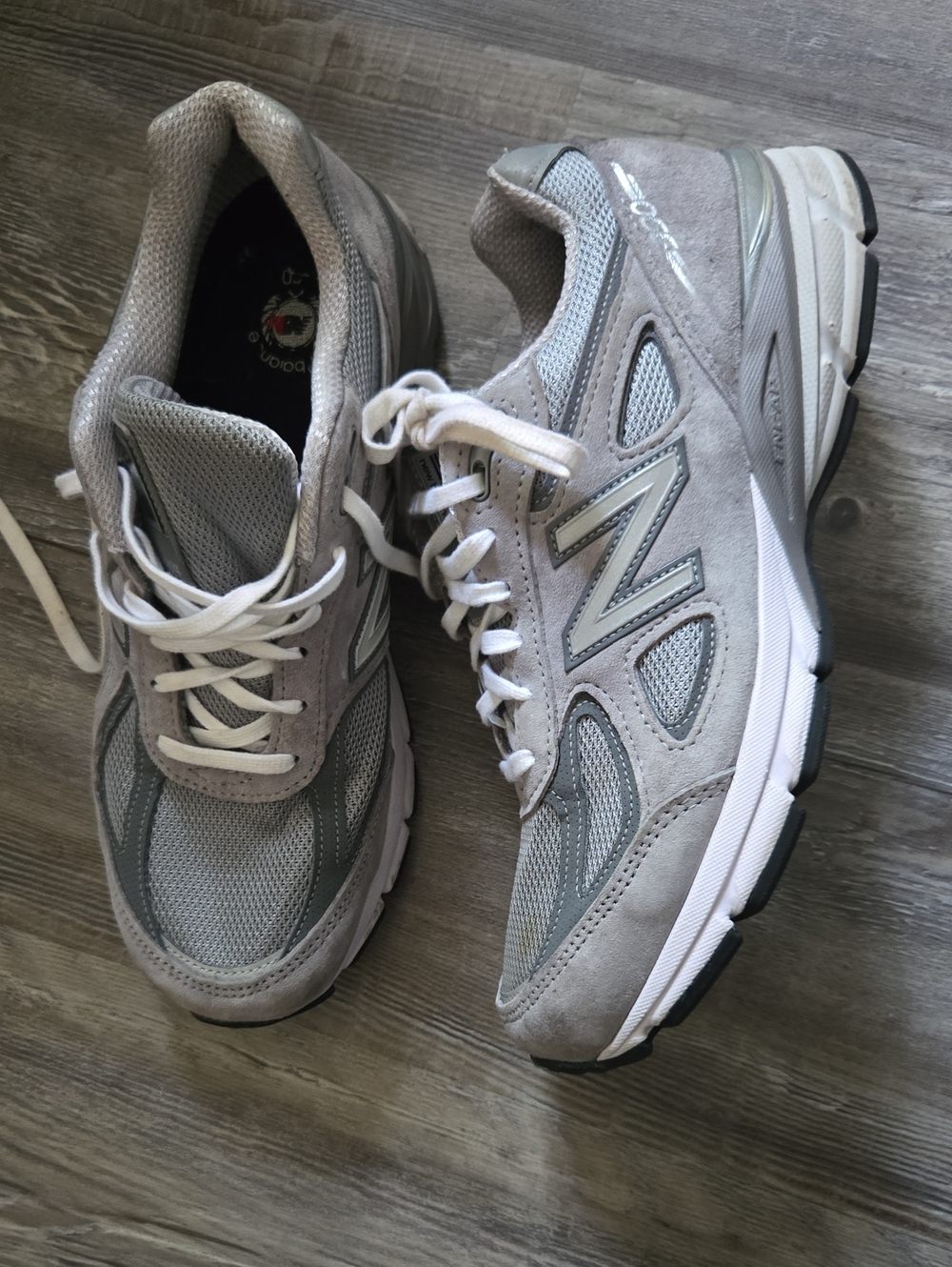New Balance Gray Suede & Mesh Sneakers